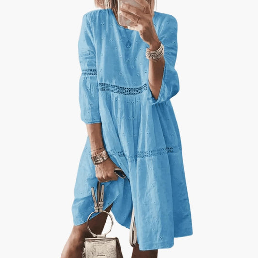 Casual Long Sleeve Knit Midi Dress for Women - Olytrend