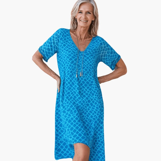 Casual V Neck Floral Midi Summer Dress for Women - Olytrend