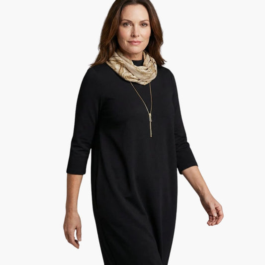 Casual Fit Knee Length Dress with Pockets - Olytrend