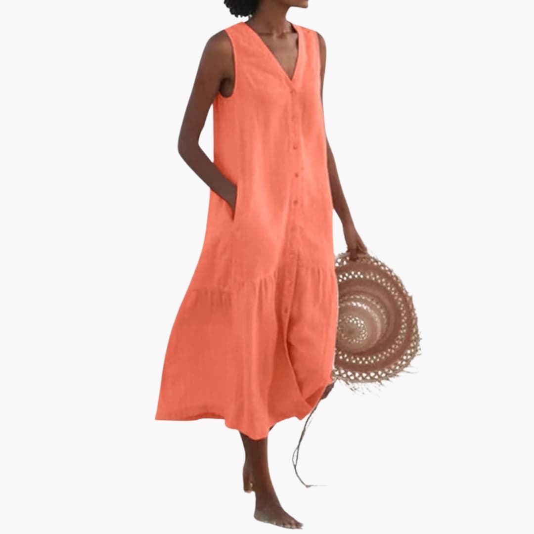 Casual Button Front Shirt Dress for Women