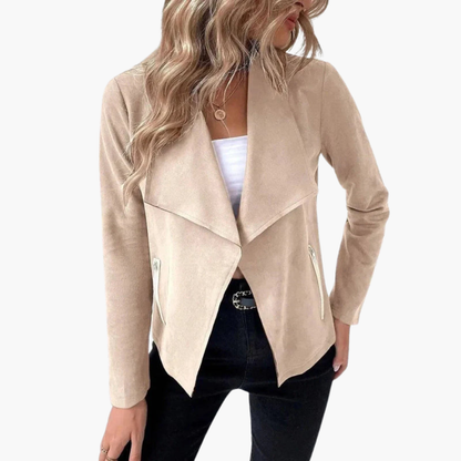 Women's Relaxed Fit Coat with Zipper Pockets