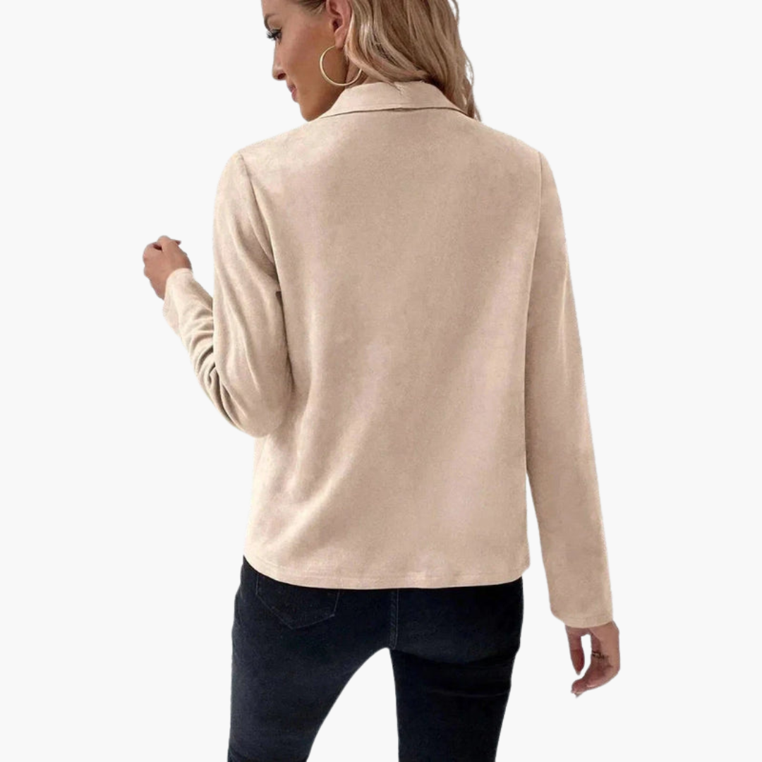 Women's Relaxed Fit Coat with Zipper Pockets