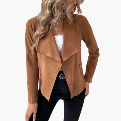 Women's Relaxed Fit Coat with Zipper Pockets