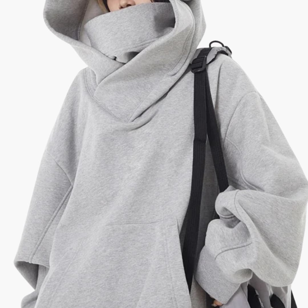 Women's Loose Fit Hooded Sweatshirt with Pockets
