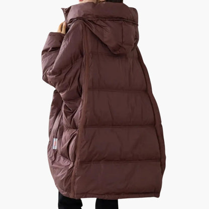 Warm Women's Hooded Coat with Front Pockets
