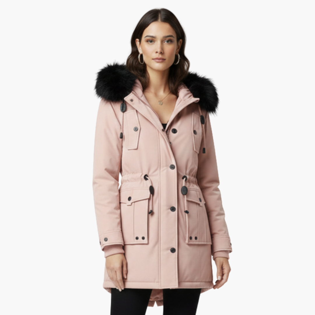 Waterproof Hooded Women's Winter Coat with Pockets