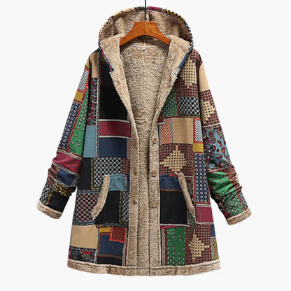 Warm Quilted Parka with Fleece Lining and Hood