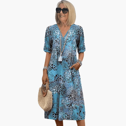 Casual Floral V-Neck Dress for Women