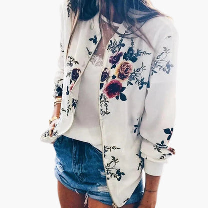 Casual Fit Women's Zip Up Bomber Jacket