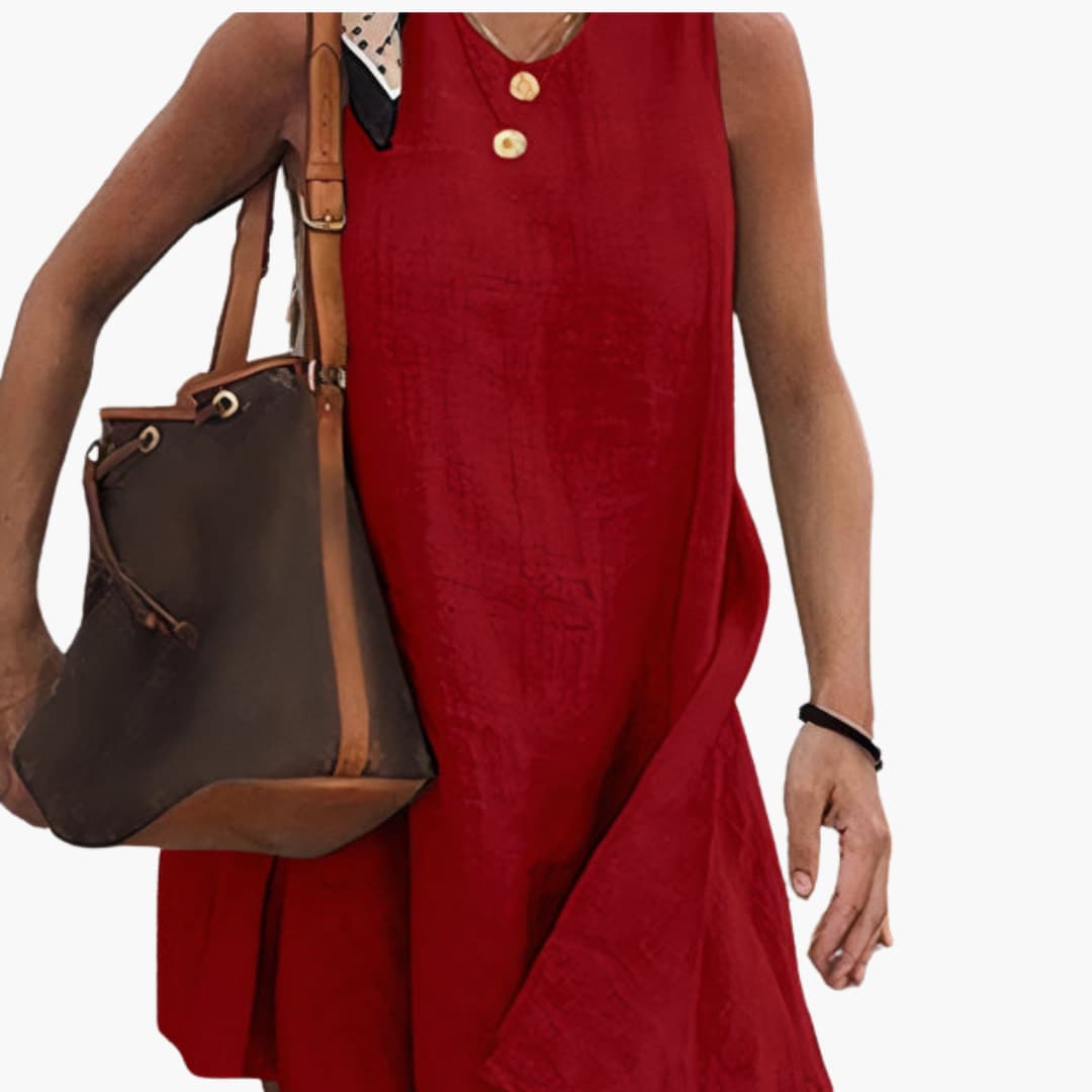 Casual Short Sleeve Collar Button Dress