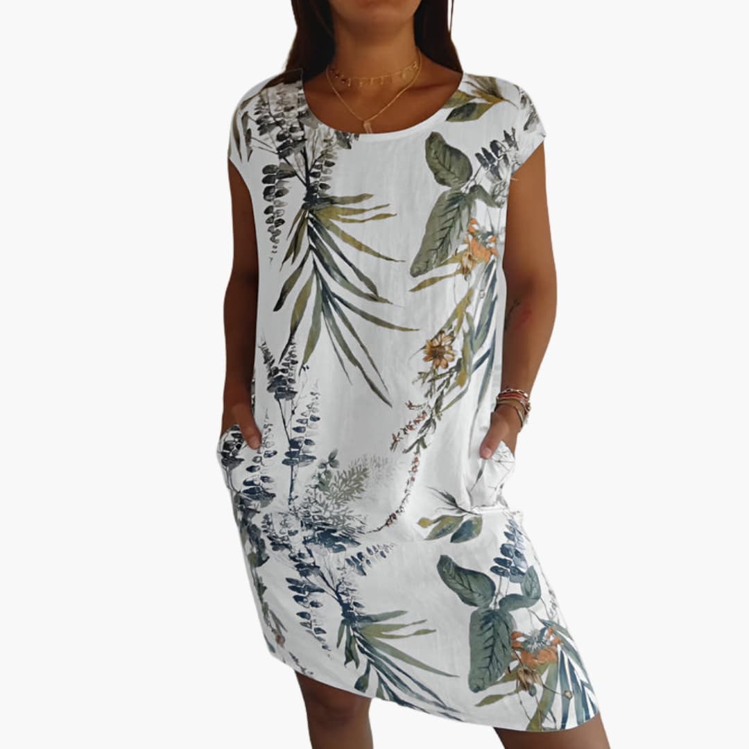 Casual Fit Short Sleeve Summer Dress - Olytrend