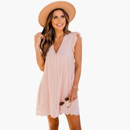Casual Knee Length Summer Dress with Pockets