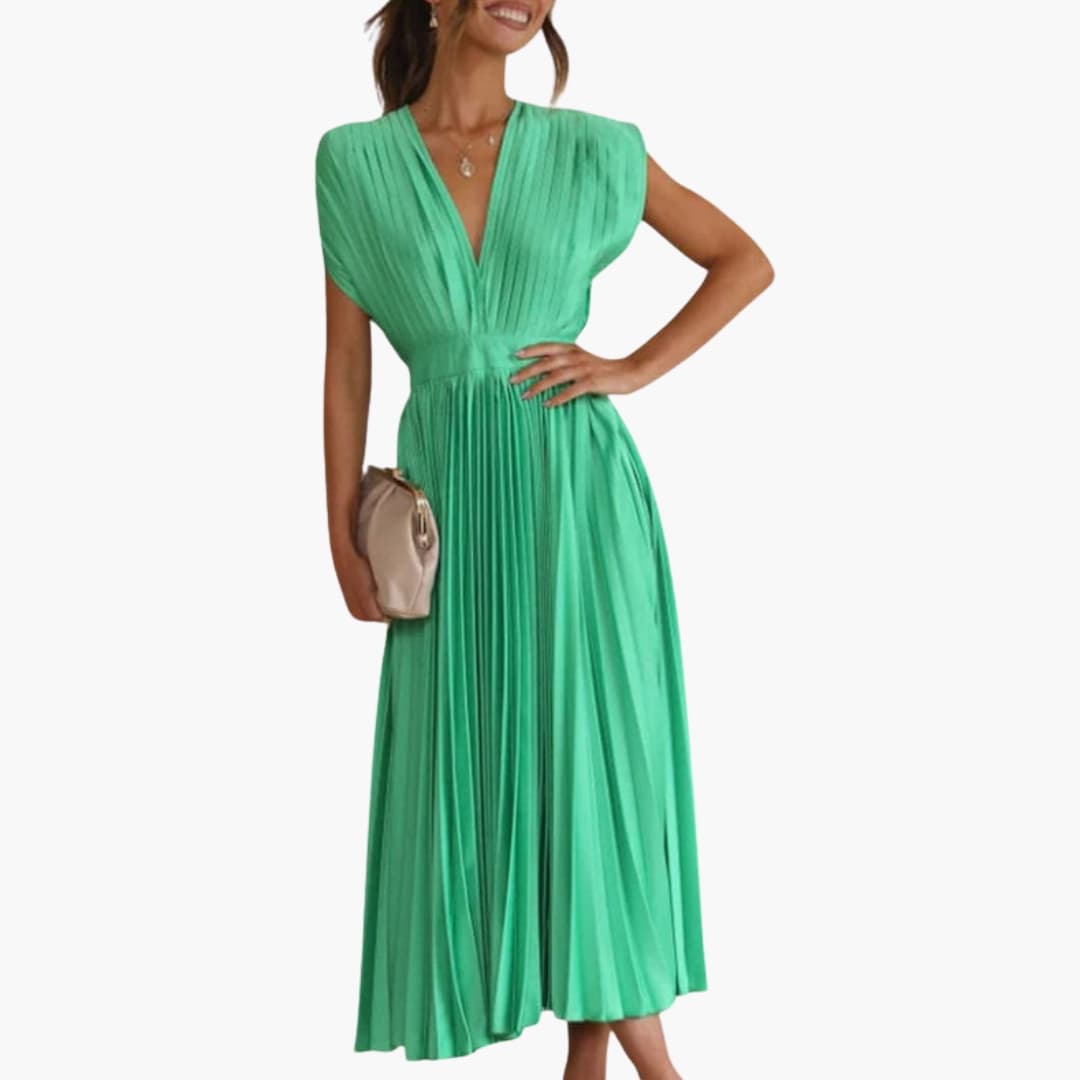 Women's Summer V Neck Bodycon Midi Dress
