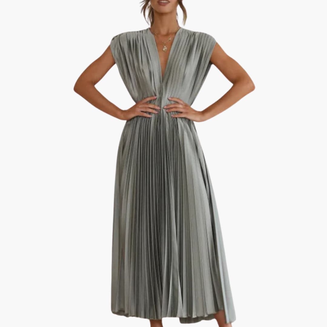 Women's Summer V Neck Bodycon Midi Dress