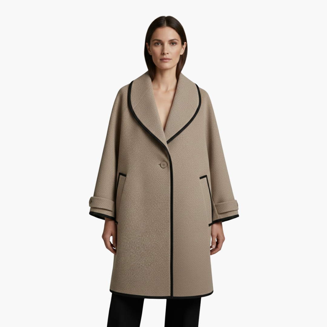 Warm Women's Parka with Faux Fur Hood and Contrast Details