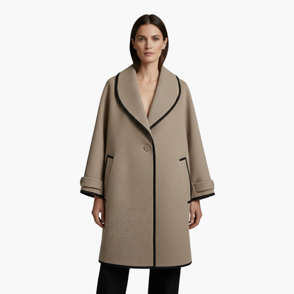 Warm Women's Parka with Faux Fur Hood and Contrast Details
