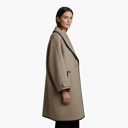 Warm Women's Parka with Faux Fur Hood and Contrast Details