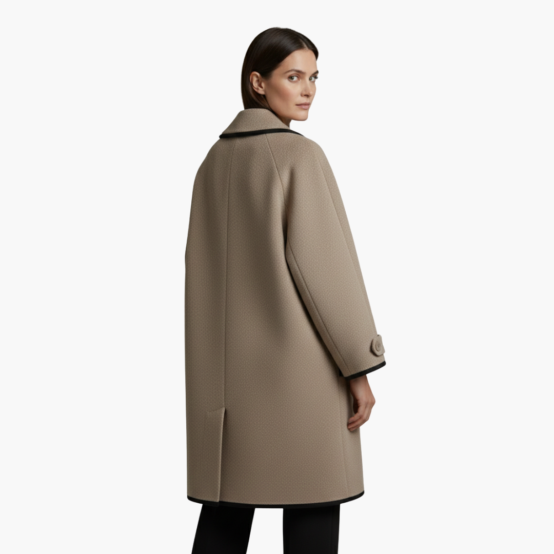 Warm Women's Parka with Faux Fur Hood and Contrast Details