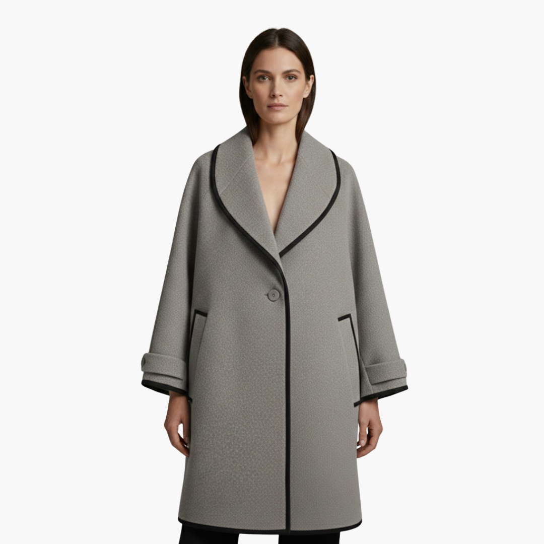 Warm Women's Parka with Faux Fur Hood and Contrast Details