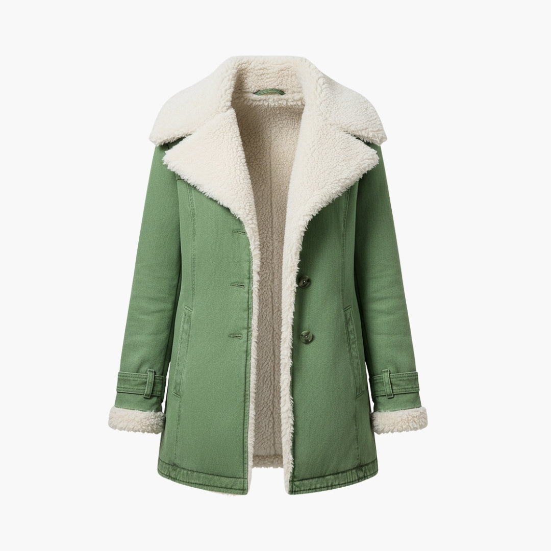 Warm Women's Parka Jacket with Zip Up Hood - Olytrend