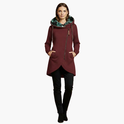 Warm Women's Parka Coat with Hood and Pockets