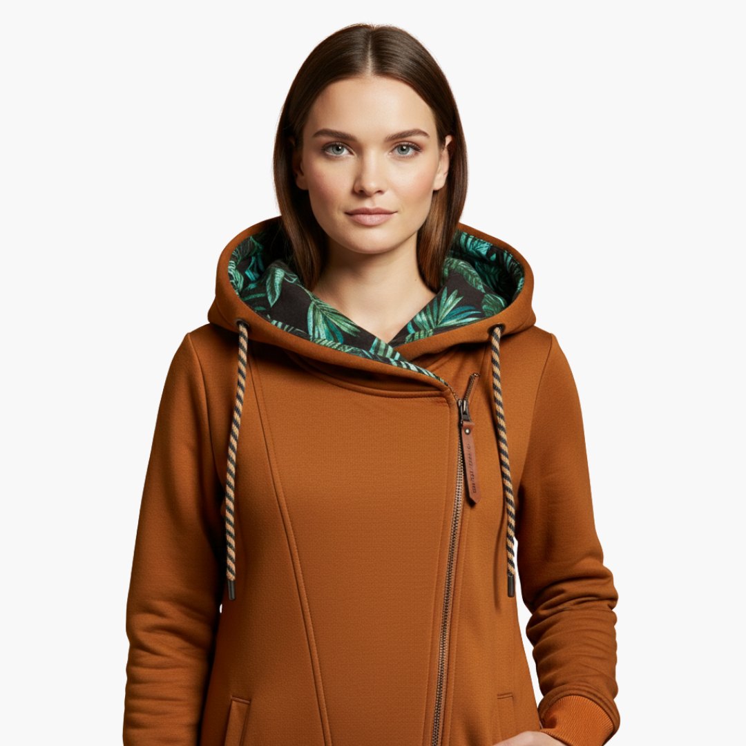 Warm Women's Parka Coat with Hood and Pockets