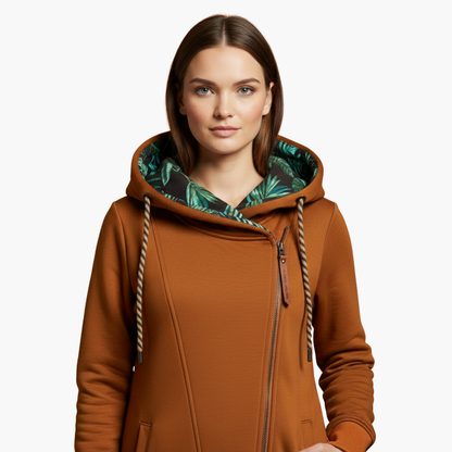 Warm Women's Parka Coat with Hood and Pockets