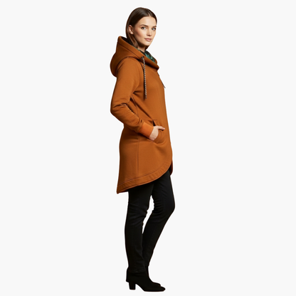 Warm Women's Parka Coat with Hood and Pockets