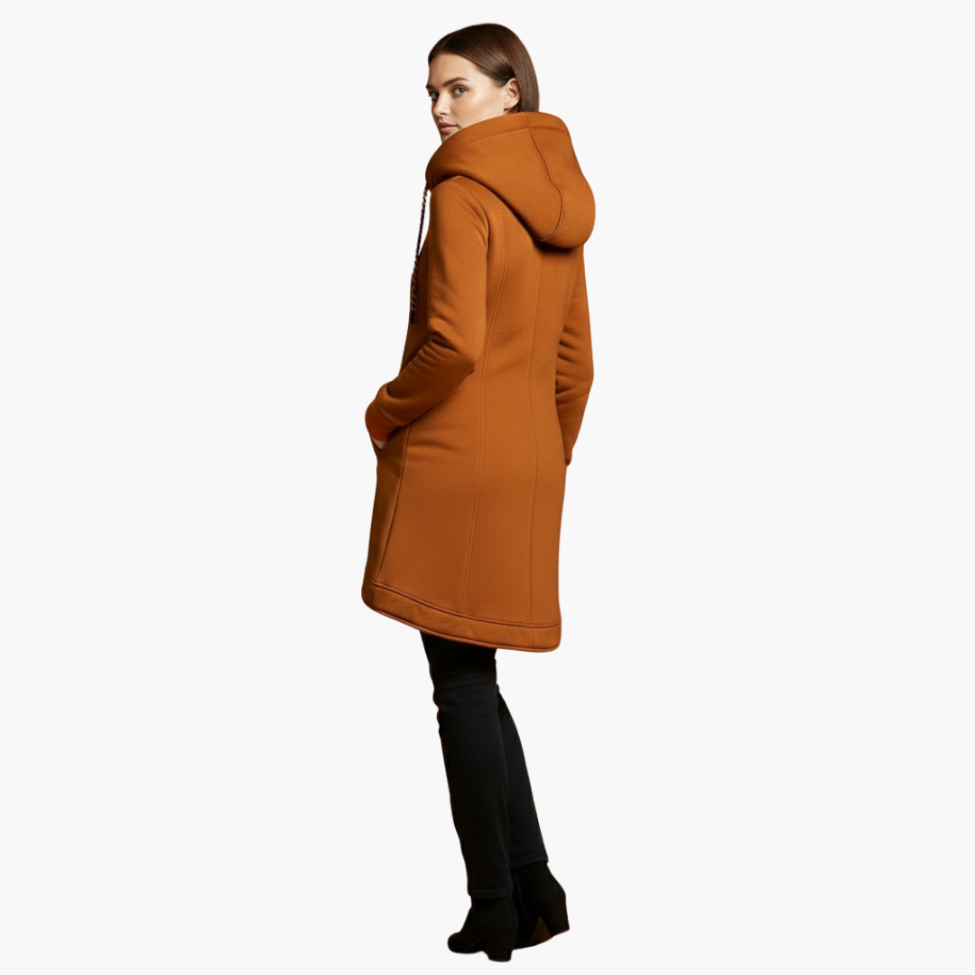 Warm Women's Parka Coat with Hood and Pockets