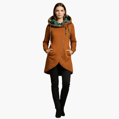 Warm Women's Parka Coat with Hood and Pockets