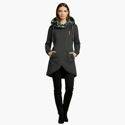 Warm Women's Parka Coat with Hood and Pockets