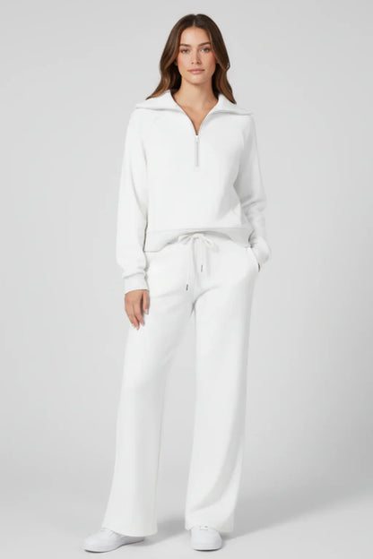 Women’s Zip-Front Top and Pants Lounge Set