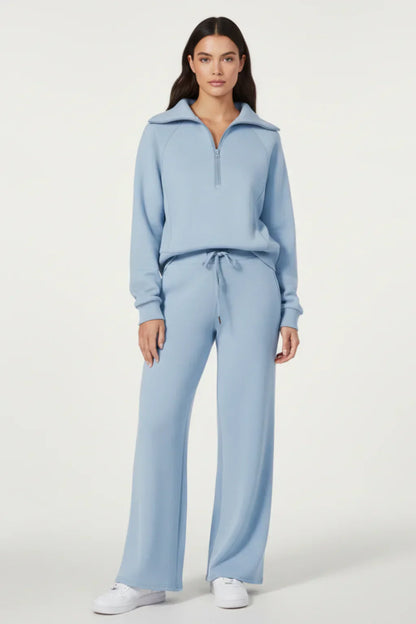 Women’s Zip-Front Top and Pants Lounge Set