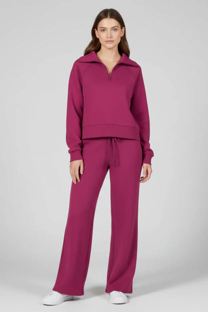 Women’s Zip-Front Top and Pants Lounge Set