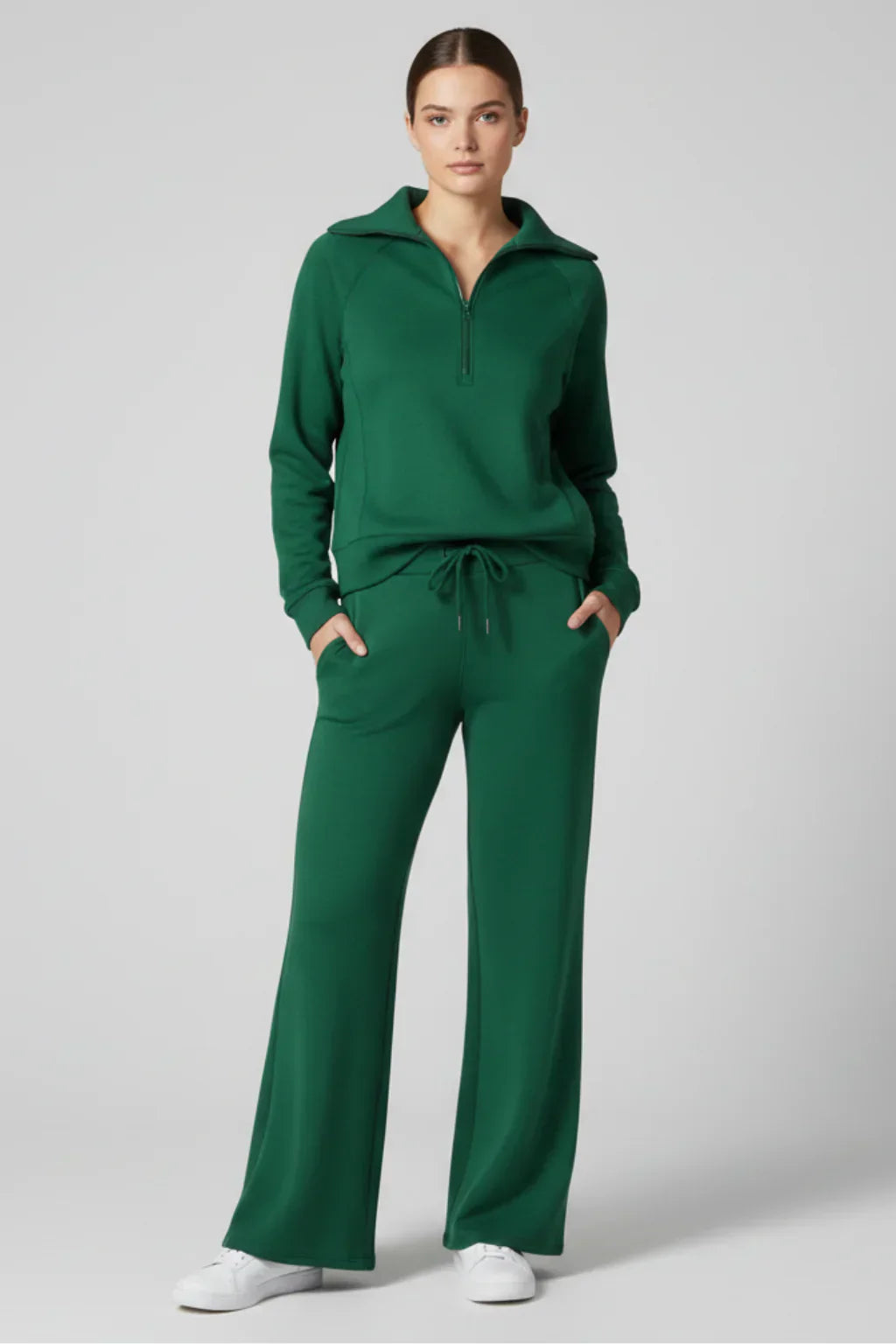 Women’s Zip-Front Top and Pants Lounge Set