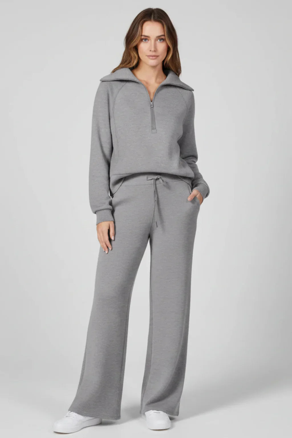 Women’s Zip-Front Top and Pants Lounge Set