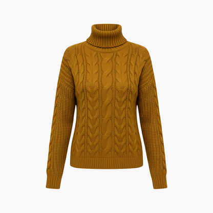 Warm Women's Knit Turtleneck Long Sleeve Sweater - Olytrend
