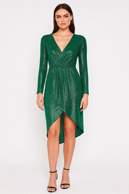 Women's Elegant Sequin Evening Midi Dress