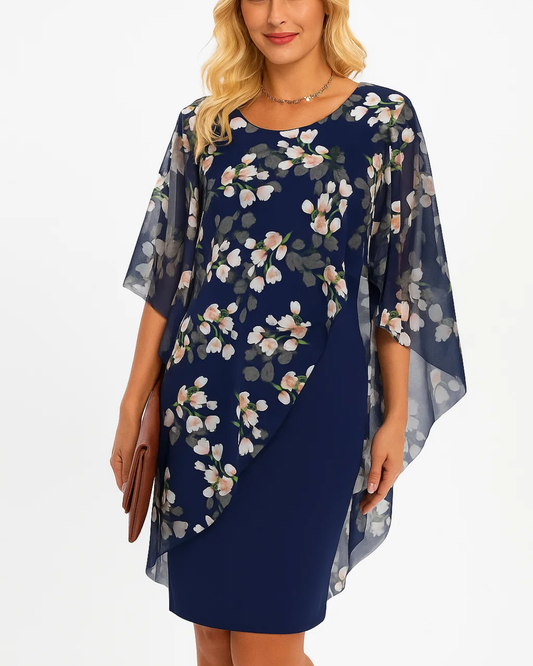 Women's Floral Wrap Midi Summer Dress