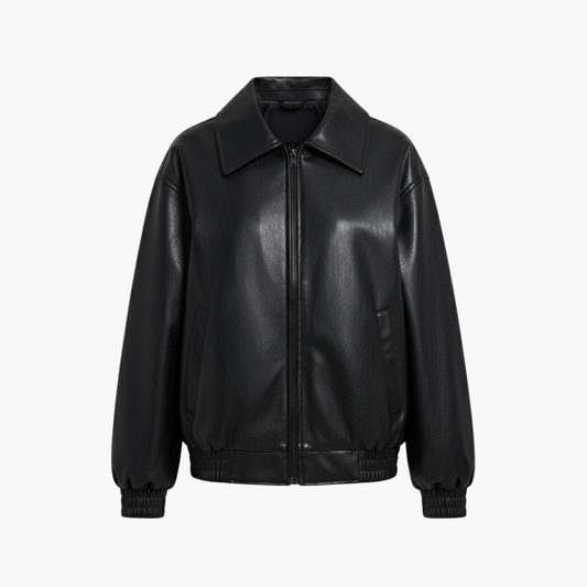Women's Large Zip Up Bomber Coat with Long Sleeves - Olytrend