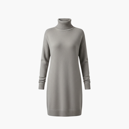 Women's Cozy Crew Neck Sweater Dress with Long Sleeves - Olytrend