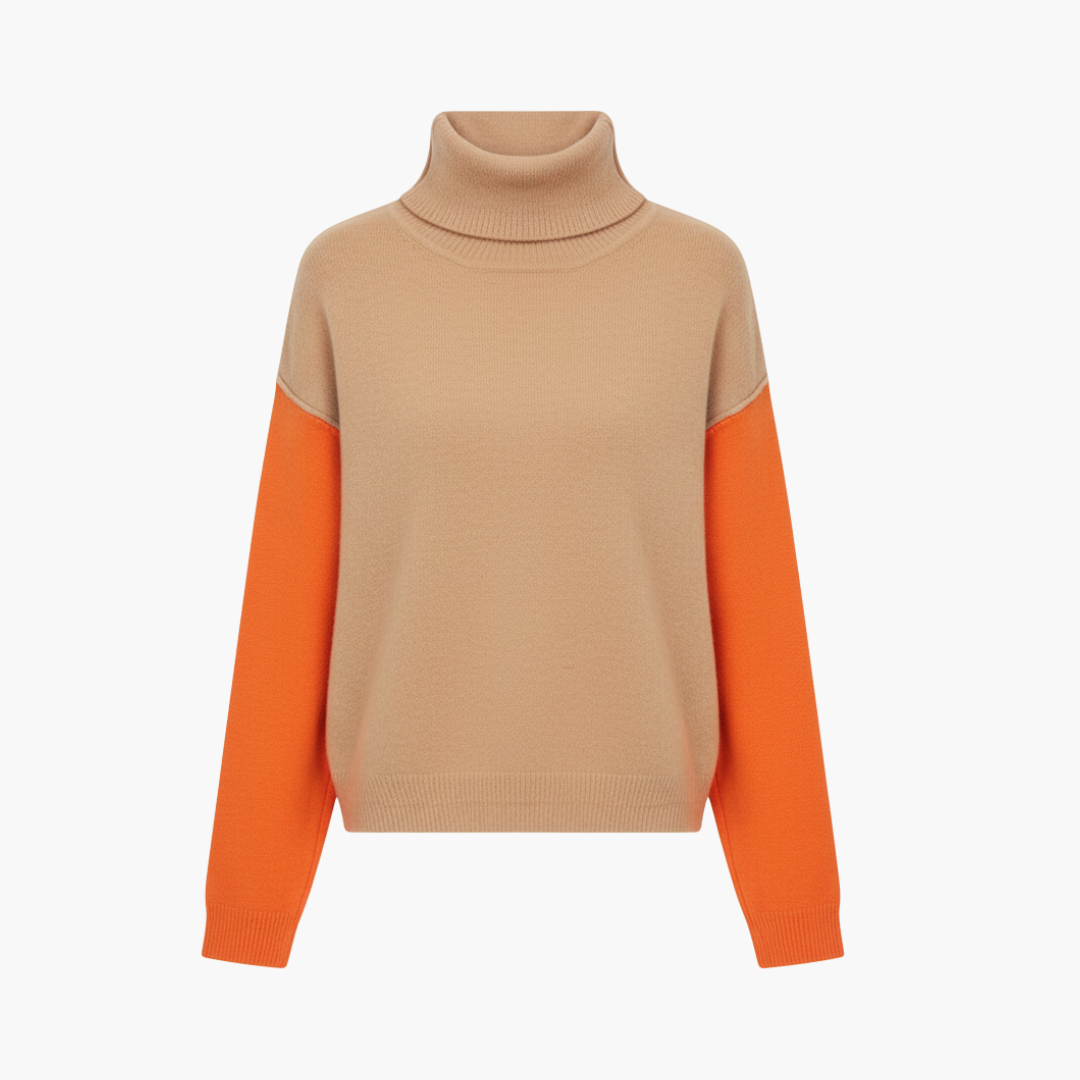 Women's Colorful Long Sleeve Turtleneck Sweater - Olytrend