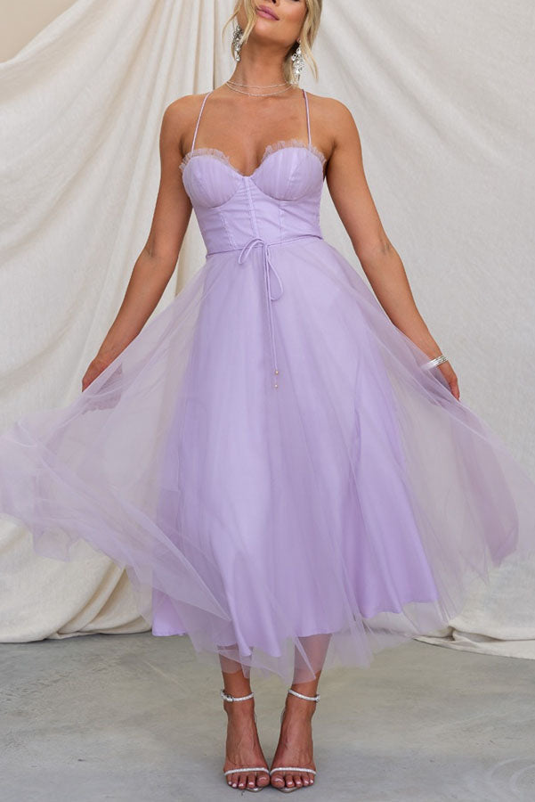 Women's Elegant Corset Style Midi Dress