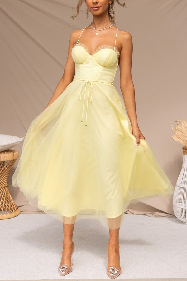 Women's Elegant Corset Style Midi Dress