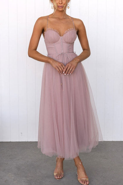 Women's Elegant Corset Style Midi Dress