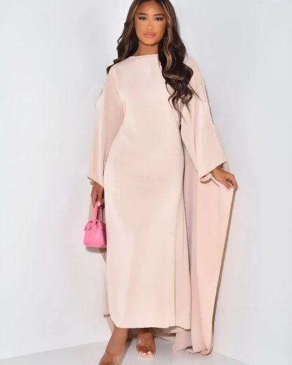 Women's Elegant Maxi Dress With Draped Sleeves