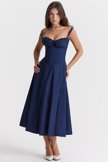 Women's Elegant Sleeveless Floral Summer Midi Dress