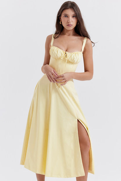 Women's Elegant Sleeveless Floral Summer Midi Dress