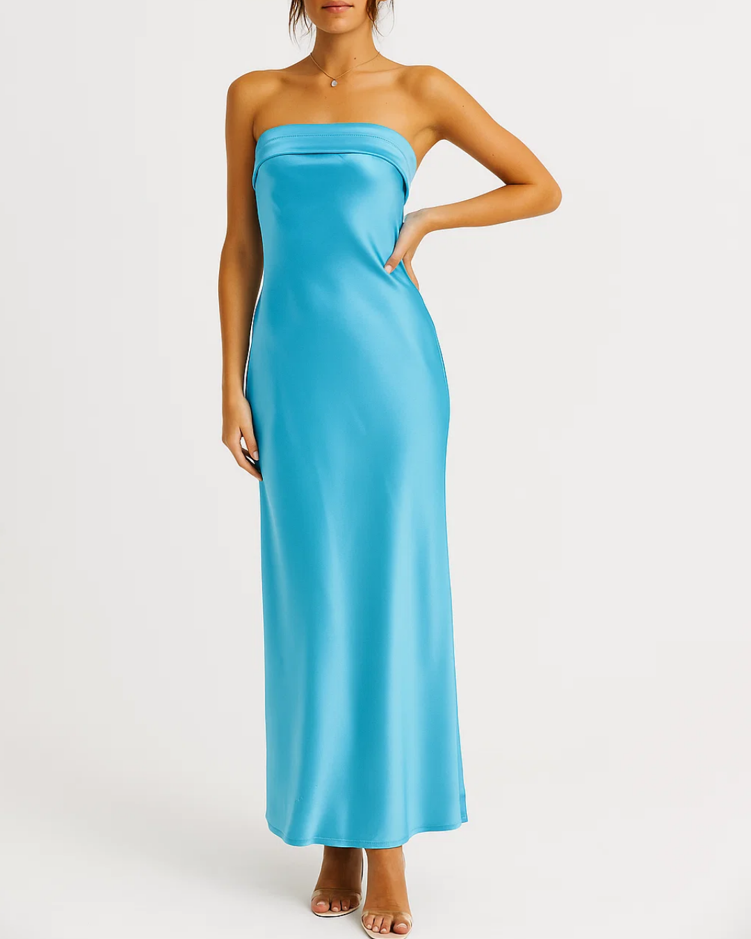 Women's Elegant Strapless Evening Maxi Dress