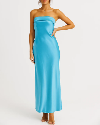 Women's Elegant Strapless Evening Maxi Dress